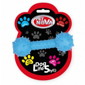 Дентална, гумена играчка за кучета PET NOVA - гиричка със звънче 14см, с аромат на телешко